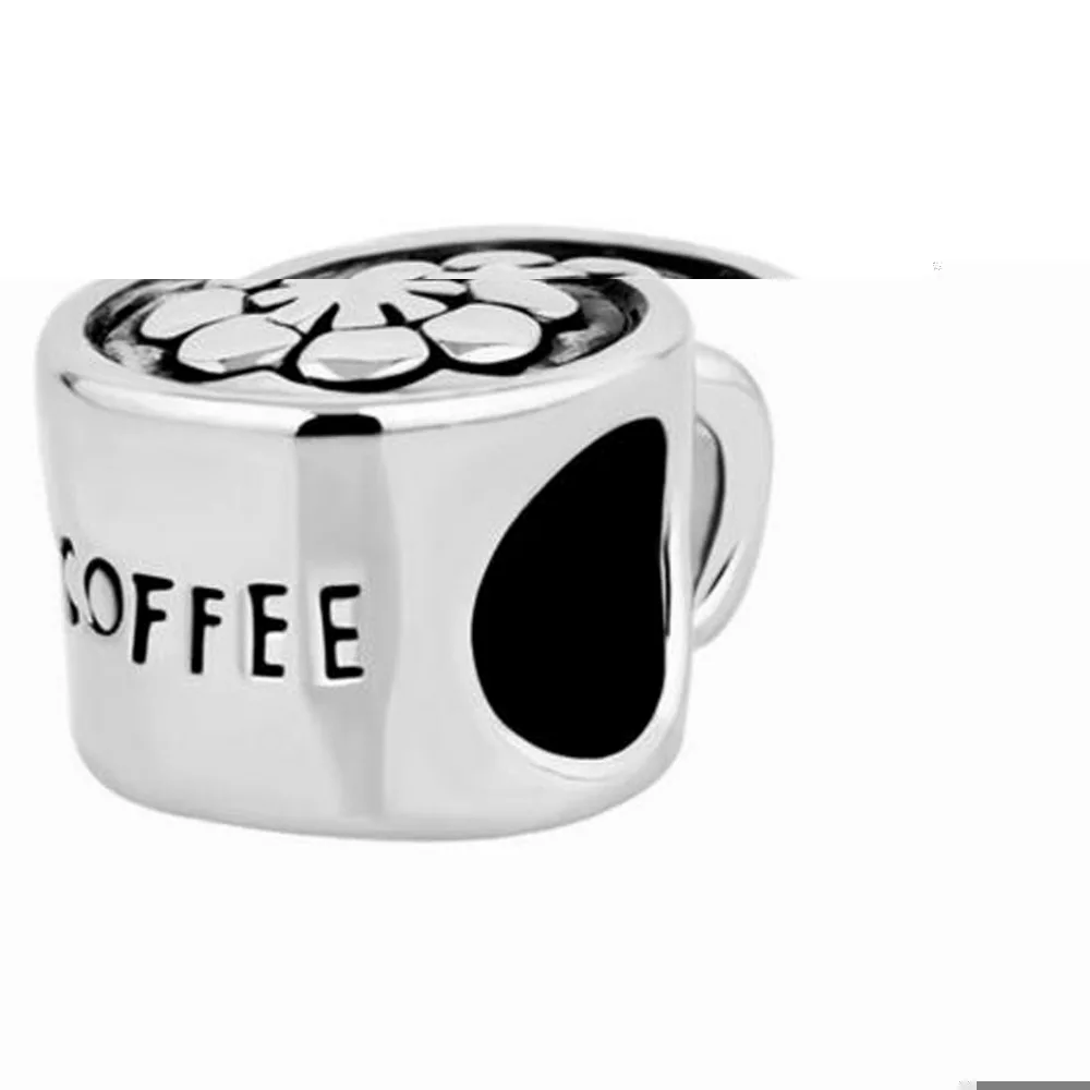 

Free shipping Coffee Cup Cafe Lover Charm Bead fit Pandora bracelet