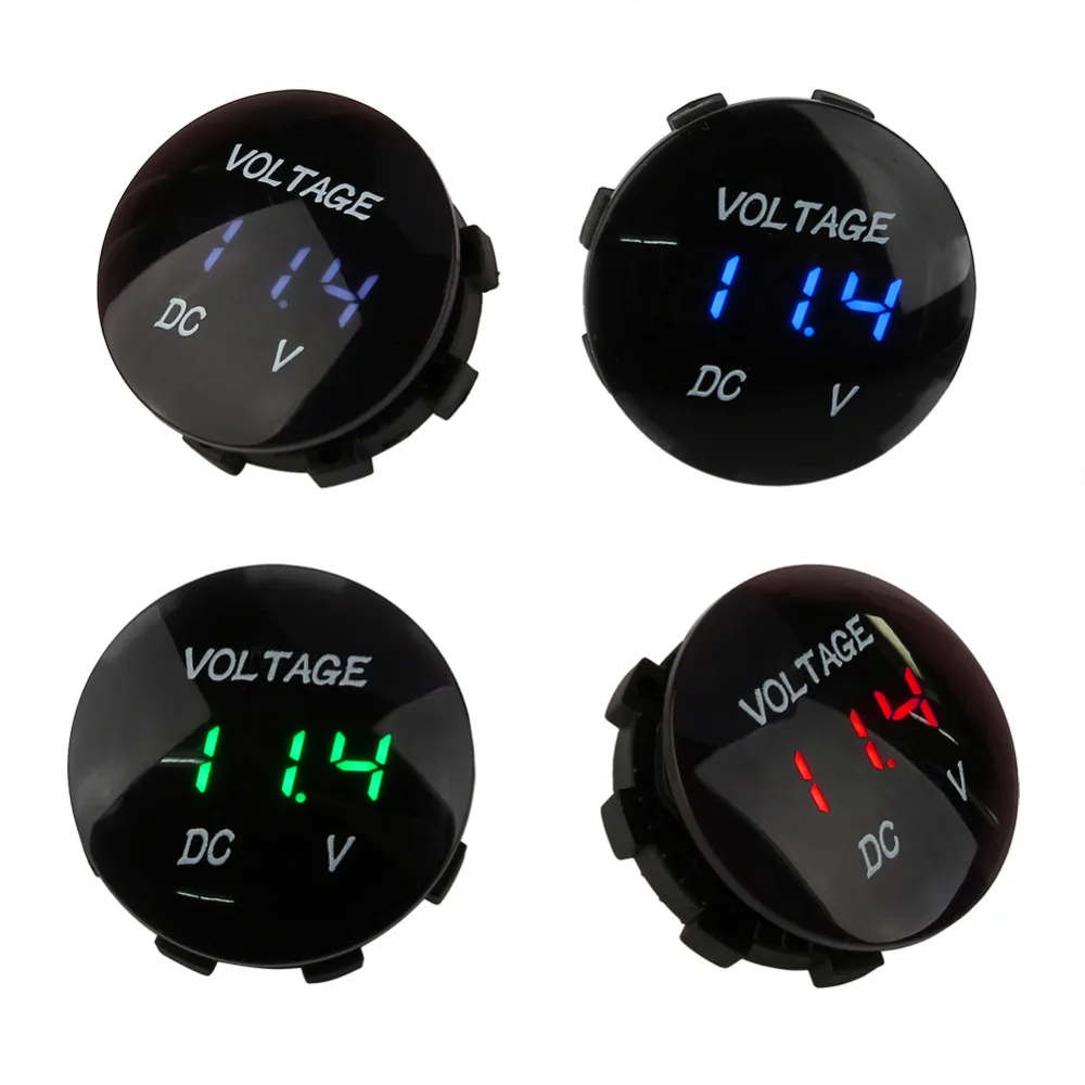 Portable Waterproof DC12V White Blue Green Red LED Panel Digital Voltage Meter Display Voltmeter