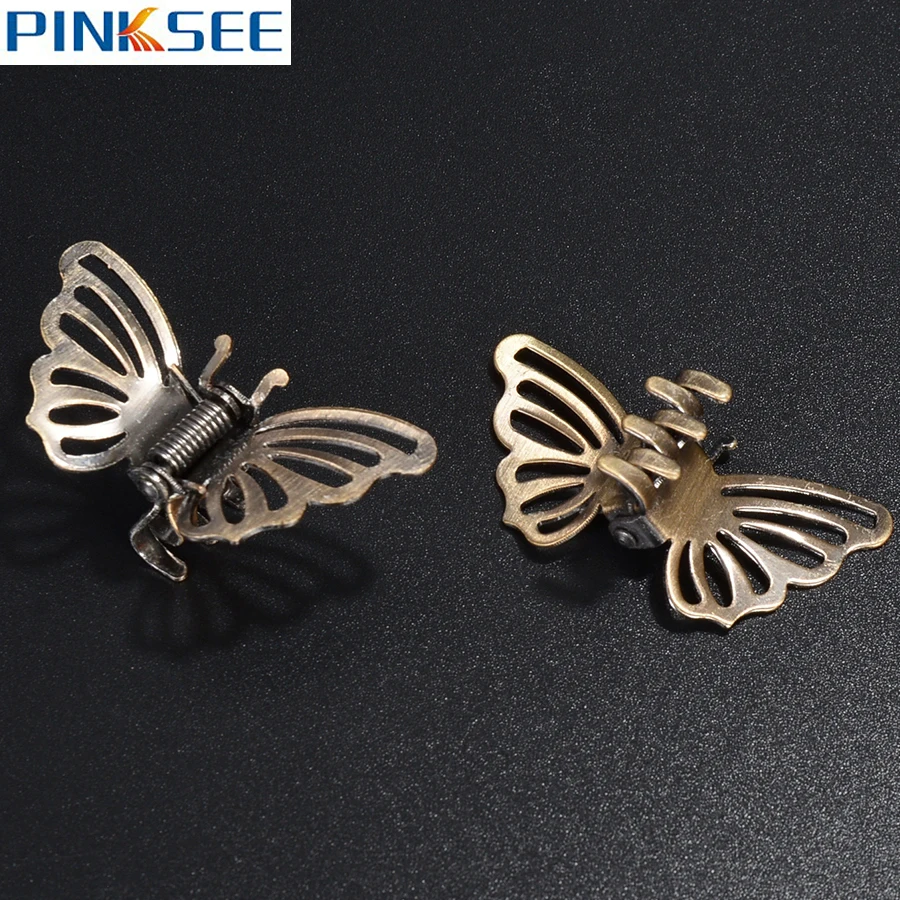 Retro Charming Girls Mini Butterfly Hair Claw Clips Alloy Insect