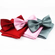 Модные Для мужчин шеи галстук комплект полиэстер галстуки для Для мужчин карман square22* 22 см свадебные полиэстер бабочка платок с бантом