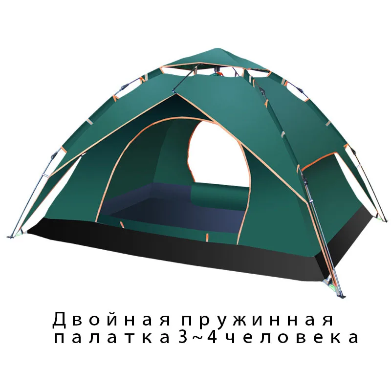 New 5000G Professional tent automatic winter tents 4 Seaso spring Three ways to use outdoor Tent 3-4 Person tents - Цвет: Two useDark green