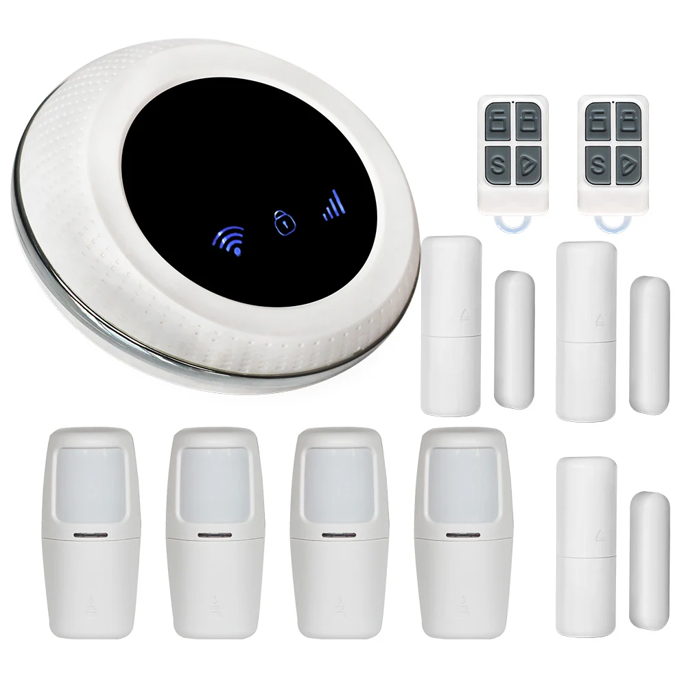 Tuya умный Wifi+ GSM беспроводной умный дом Охранная сигнализация совместима с Alexa - Цвет: Темно-серый
