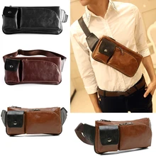 Мужские Винтаж Талия сумка PU кожа путешествия груди ремень Хип бум кошелек Фанни Пакет Талии Мешок