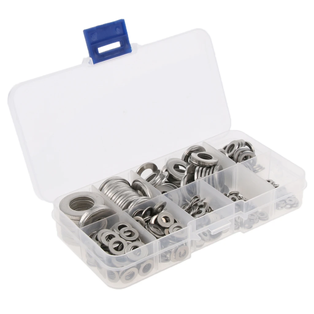 580pcs Stainless Steel Flat Washers Assortment Kit Set M2-M12 | Обустройство дома