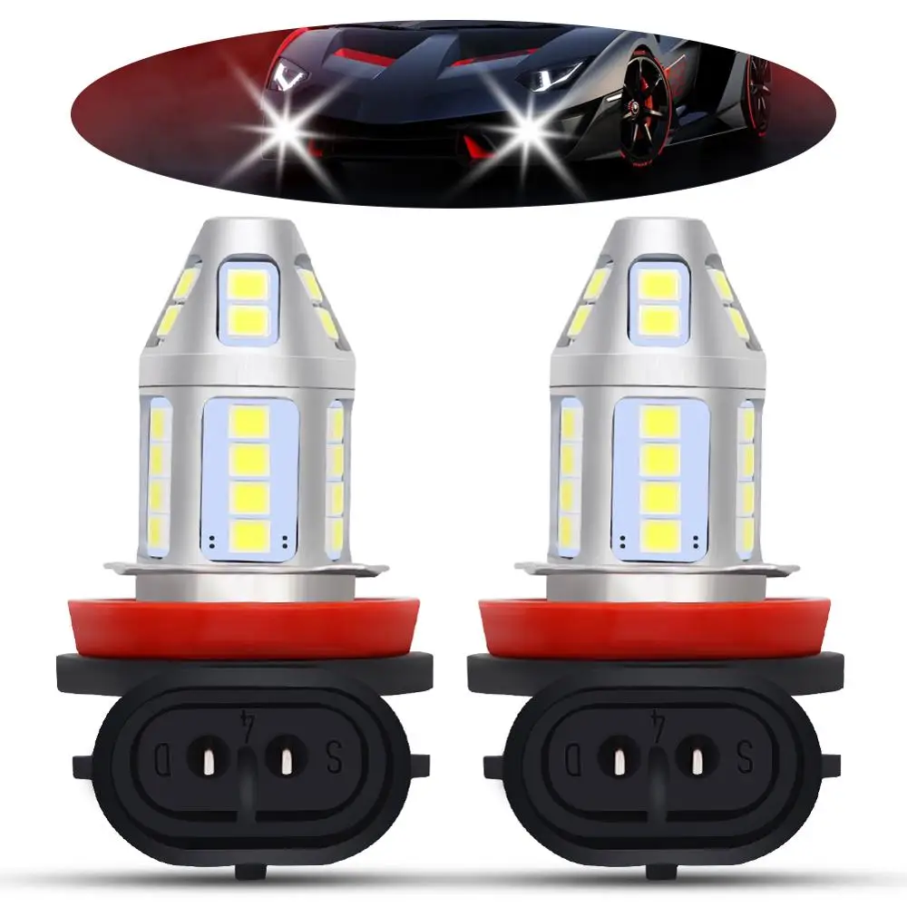 

1pair H11 LED Car Fog Lamp High Power 150W 3030 Chips 6500K White Waterproof Auto Front Headlamp Fog Driving Lights DC 12V 24V