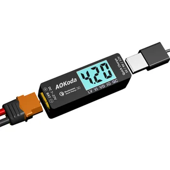 

AOKoda Lipo to USB Power Converter QC3.0 Adapter Quick Charger for Smartphone Tablet PC Lipo Battery Tester Indicator RC Models