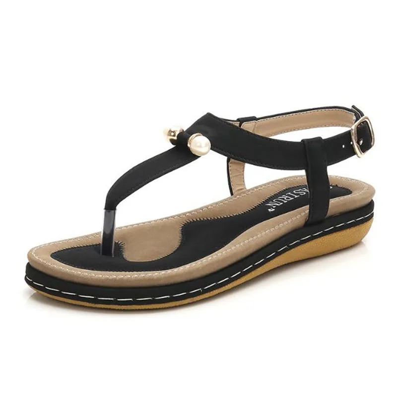 

2019 summer new XL 42 43 44 women's shoes Fashion casual Roman sandals simple Flip Flops Female Flat heel sandals