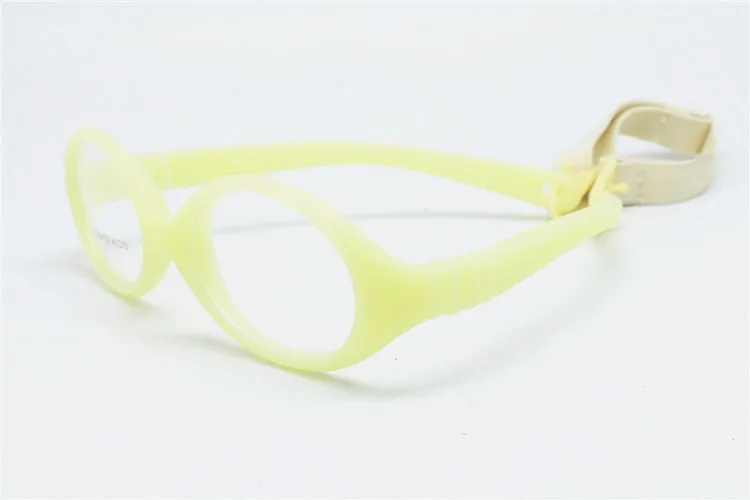 Высокое качество 35541 девушка окружающей среды TR90 гибкие безопасности овальные оправы очков с регулируемым ремешком - Цвет оправы: Цвет: желтый