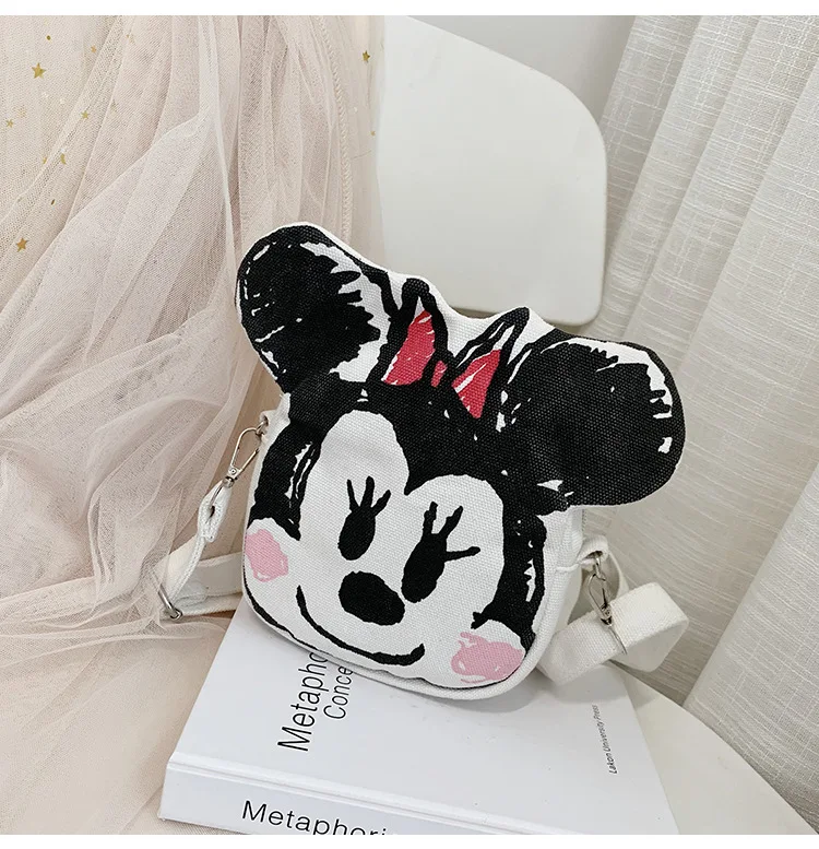 Disney Микки Маус Красивая парусиновая сумка леди детская мультяшная Повседневная модная сумка на плечо Месседжер-сумка для девочек Минни Дональд Дак