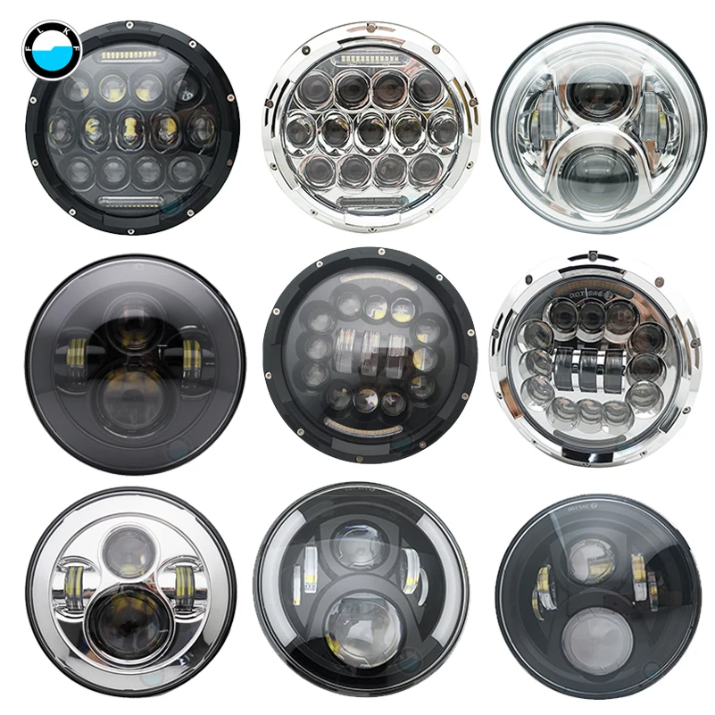 2Xfor Lada Niva 7 Pollici Led Faro H4 Hi-Lo Con Halo Angel Eyes Per Lada 4X4 Urban Niva Jeep Jk Land Rover Defender Hummer.