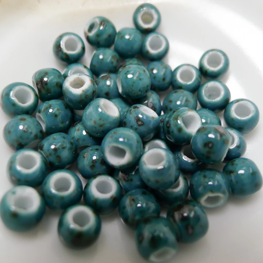 China Ceramic beads not glass flower Procelain bead for jewelry making 6mm 50pieces/lot beads#A511A