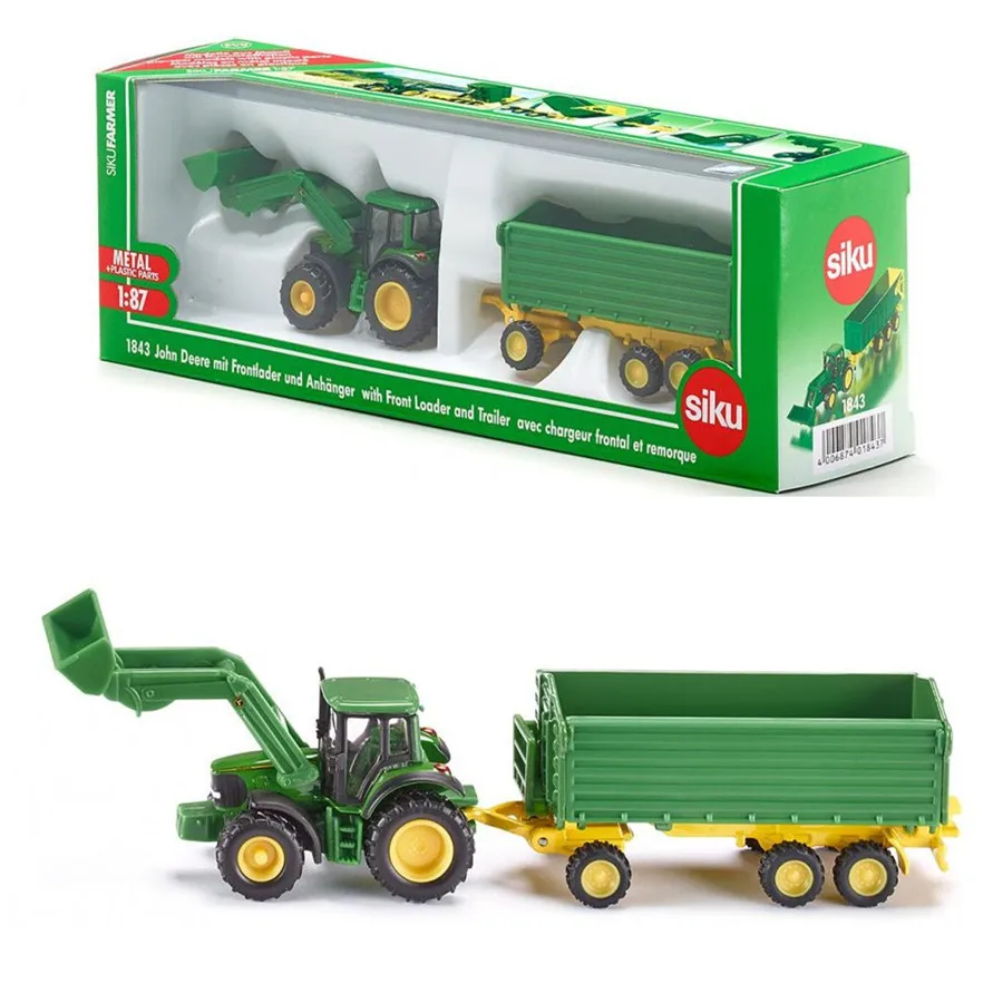 

Free Shipping/Siku 1843 Toy/Diecast Metal Model/1:87 Scale/JD Bulldozer Tractor With Trailer Car/Educational Collection/Gift/Kid
