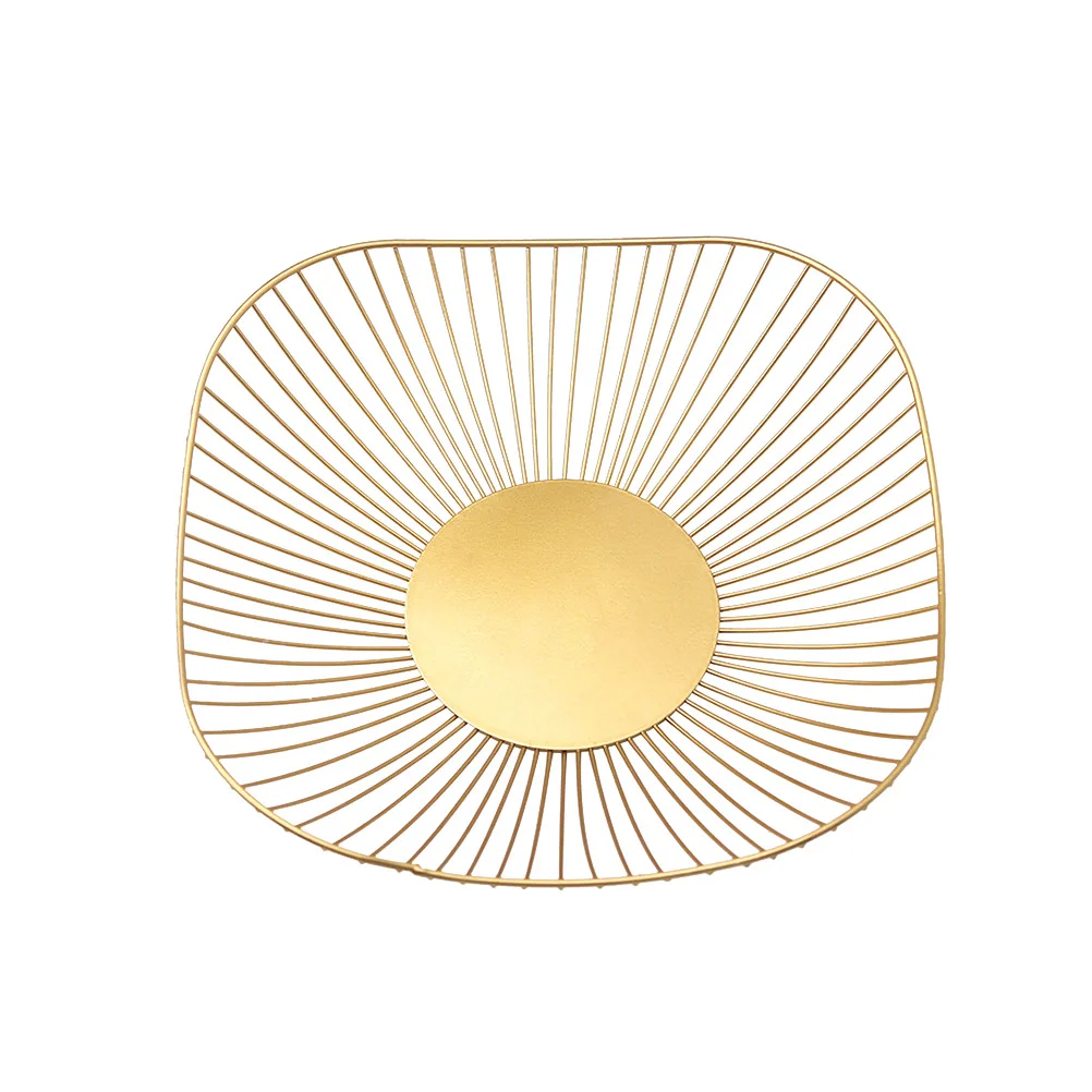 

1PC Modern Decorative Creative Gold Nordic Style Iron Fruit Vegetable Bowl Home Decor Desktop Fruit Basket