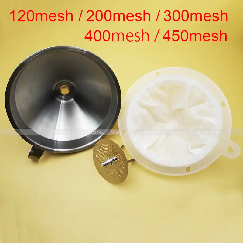304 Stainless Steel Kitchen Funnel With Detachable Filter Strainer Micron Nylon Filter Mesh Wide Mouth Wine Mesh Coffee Filter Aliexpress
