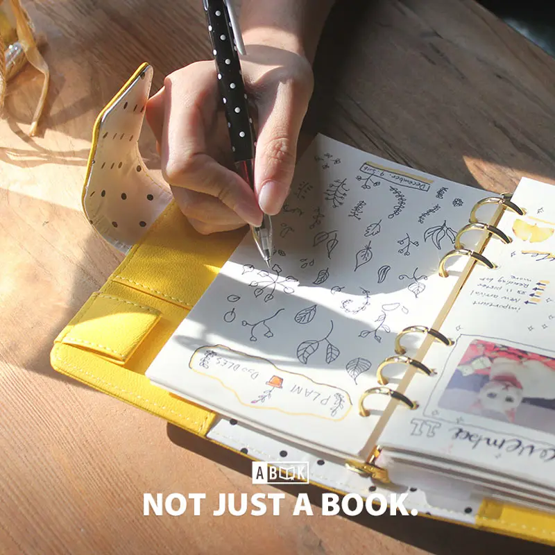 Yiwi Original Lemon Yellow A5 A6 Diary Pu Leather Planner 6 Loose Leaf Spiral Binder Notebook Yiwi Original Lemon Yellow A5 A6 Diary Pu Leather Planner 6 Loose Leaf Spiral Binder Notebook