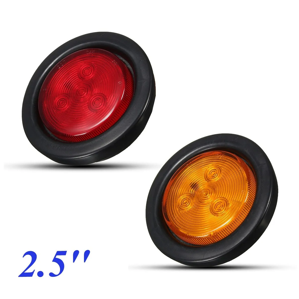 2.5'' LED Car Truck Trailer red yellow Round Side Marker Indicators