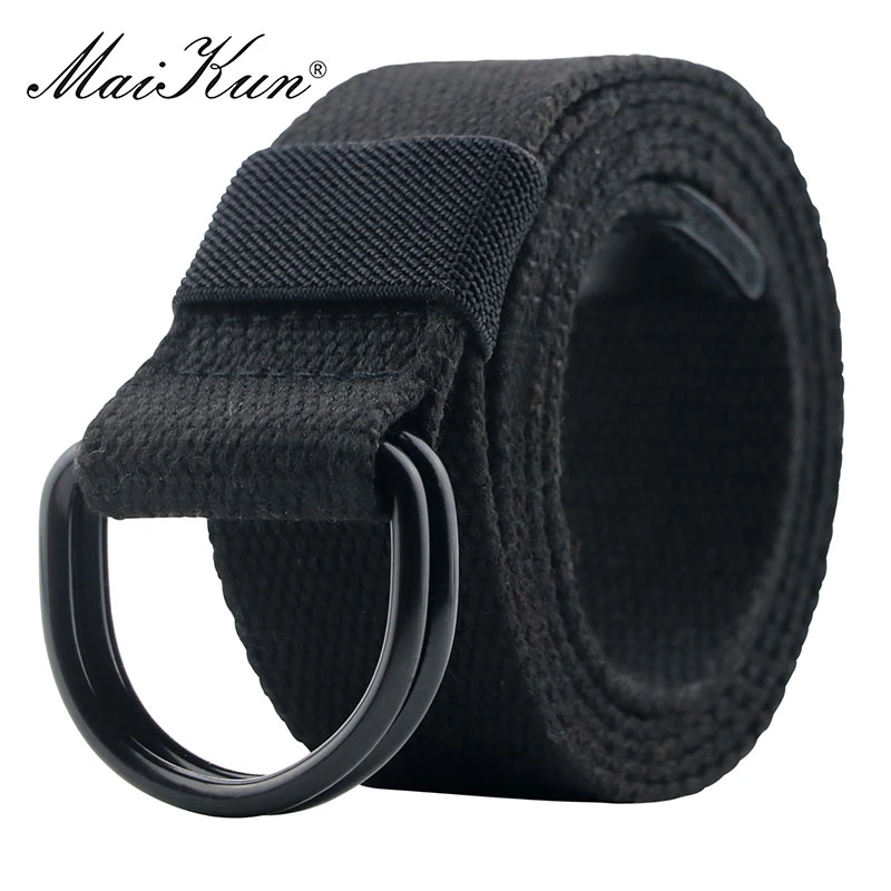 Maikun Tactical Canvas Men Belt High Quality Unisex Double D-Ring Buckle Waistband Casual Canvas Female Belt Fabric For Jeans work belts for men