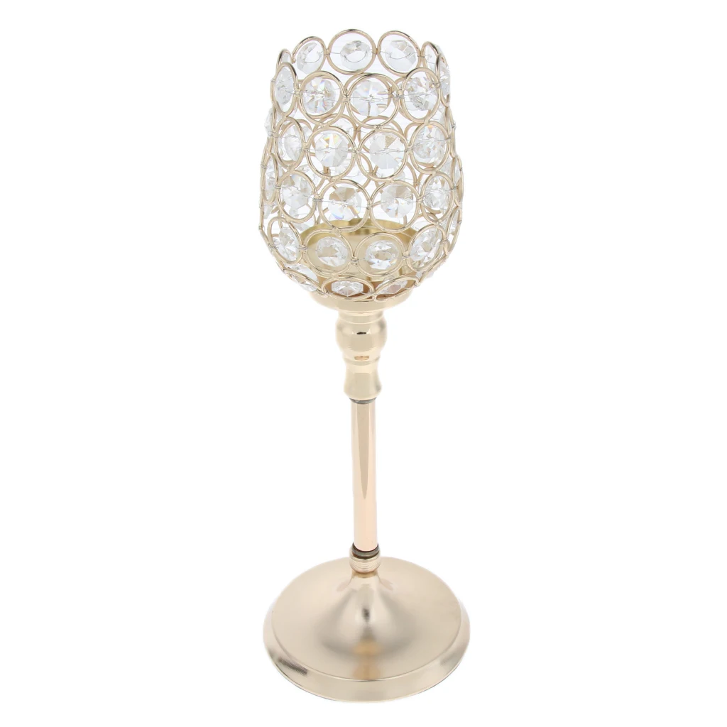 MagiDeal Crystal Tea Light Candleholder Bowl Wedding Window Top 27cm/33cm/38cm for Wedding Holidays Decor
