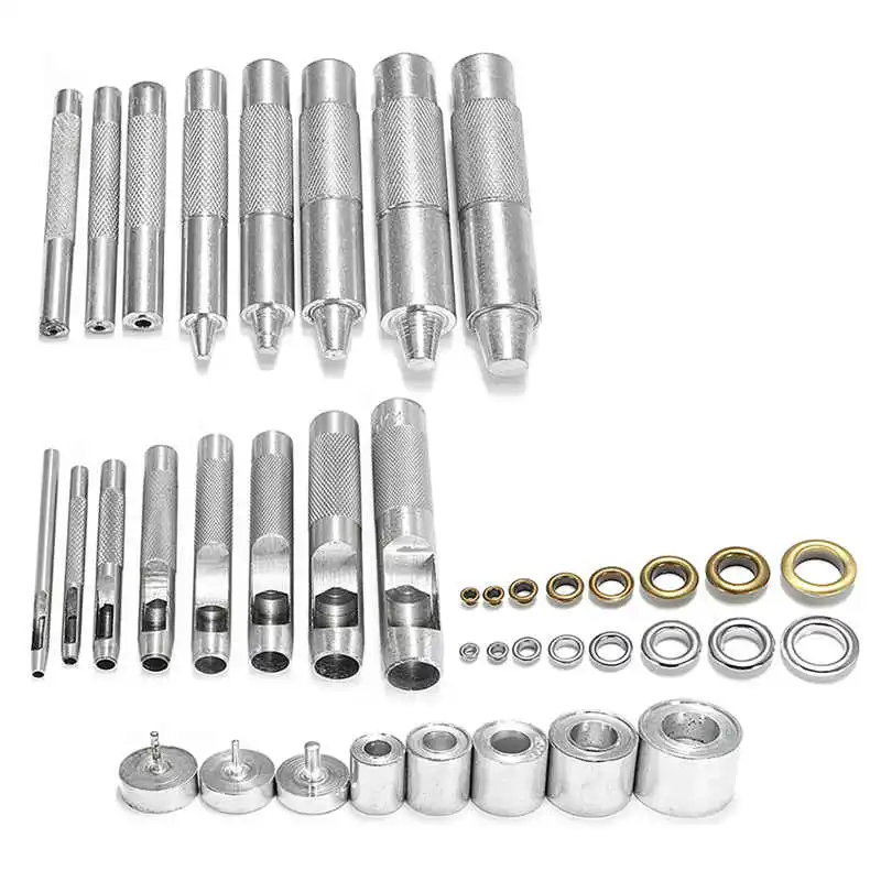 Eyelet Punch Die Tool Set+20 Sets Eyelet Leather Craft Clothing Grommet Banner