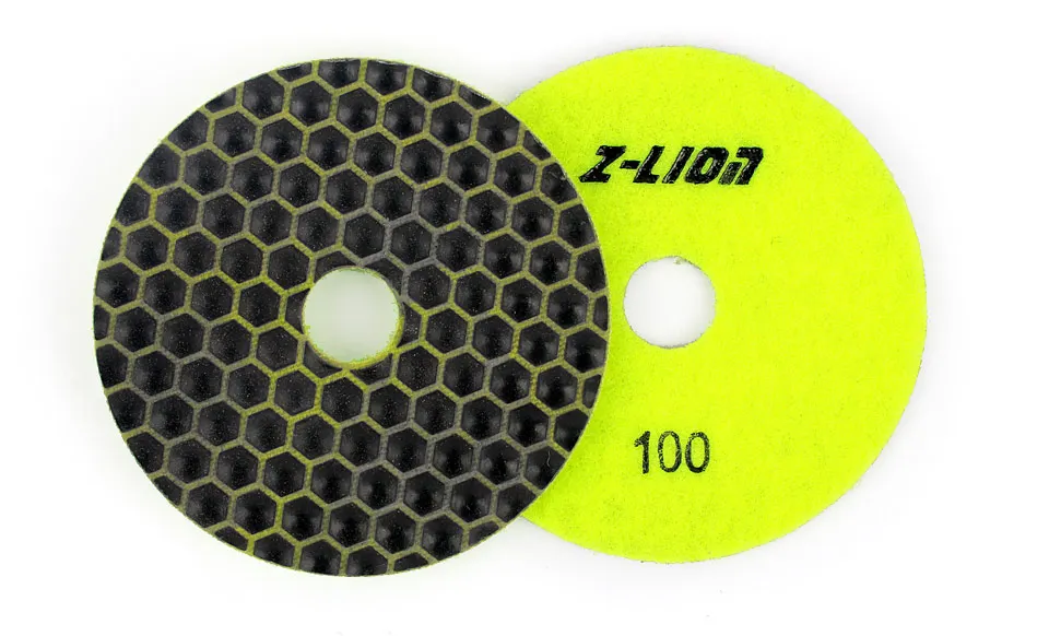 Z-LEAP 7 шт./компл. 4 дюйма Алмазные сухие полировальные подложки гибкий алмазный шлифовальный круг с полимерной связкой шлифовальный диск для Гранит Мраморное шлифовальное колесо