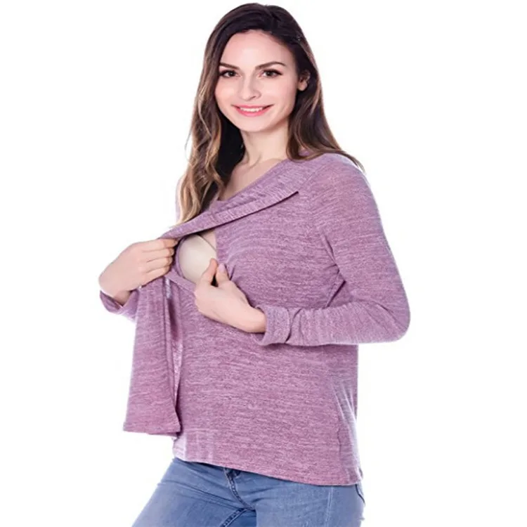 Winter Autumn Fashion Maternity Clothes long sleeve pregnancy T-shirt Breastfeeding Clothes for Pregnant Women Nursing tops (3)