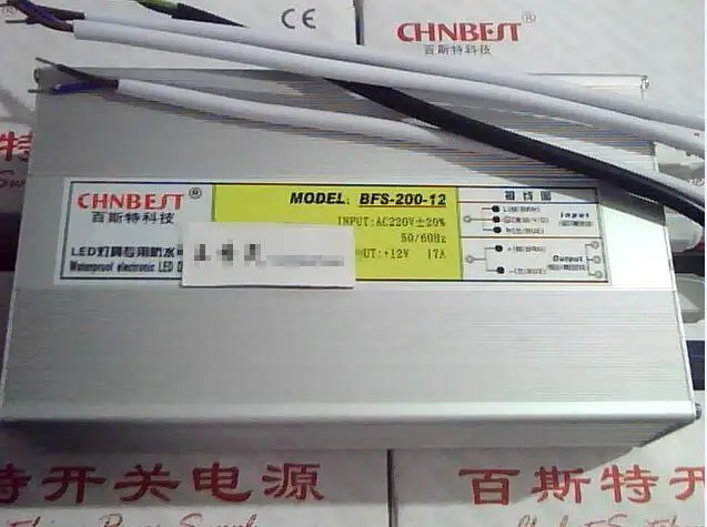 

chn best BFS-200W-DC12V Waterproof Switching Power Supply (Yellow Box)