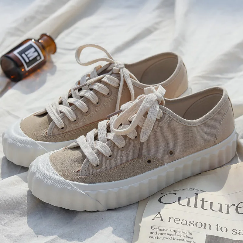 

Canvas shoes for girls Shallow Non-slip Casual shoes women Hard-wearing Fashion sneakers woman Large size 4.5-10.5