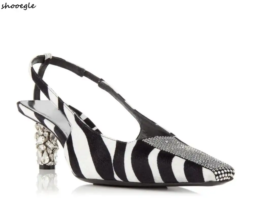 zebra kitten heels