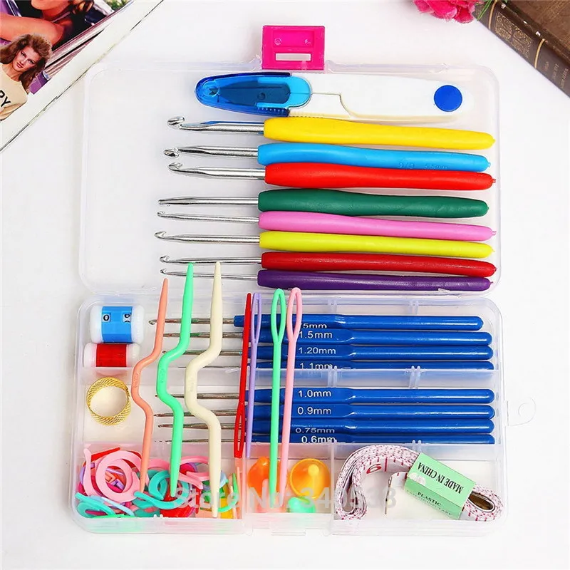 

10/16Pcs Crochet Hooks Set Stitches Knitting Needles Craft Crochet Set with Case Weave Needlework DIY Sewing Accessories
