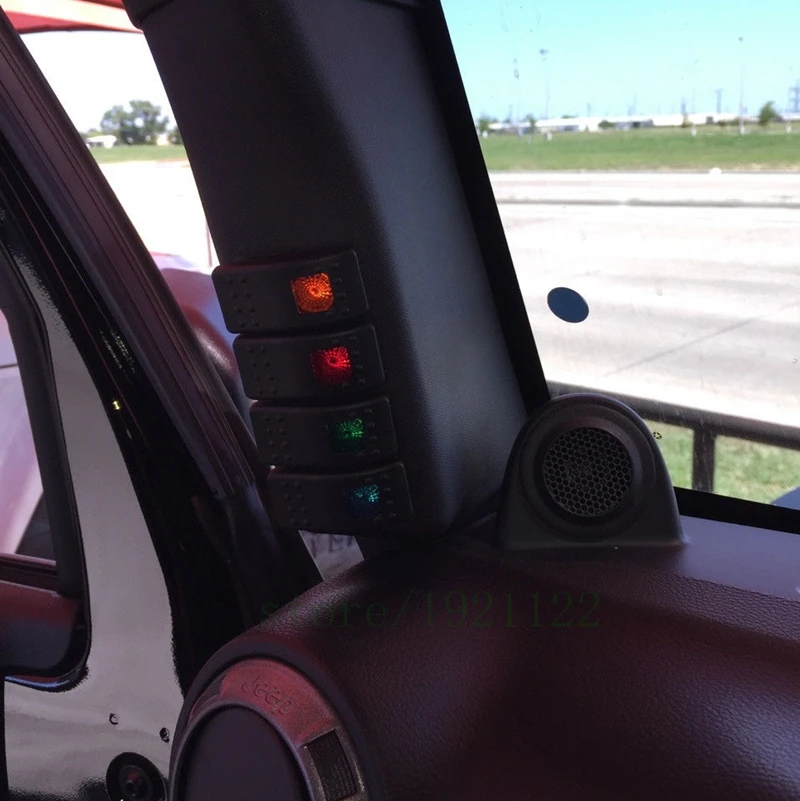 Для Jeep Wrangler аксессуары черный левая сторона A-столб 4-Переключатель коврик для дома для Jeep Wrangler JK 11-16 с 4 клавишными переключателями
