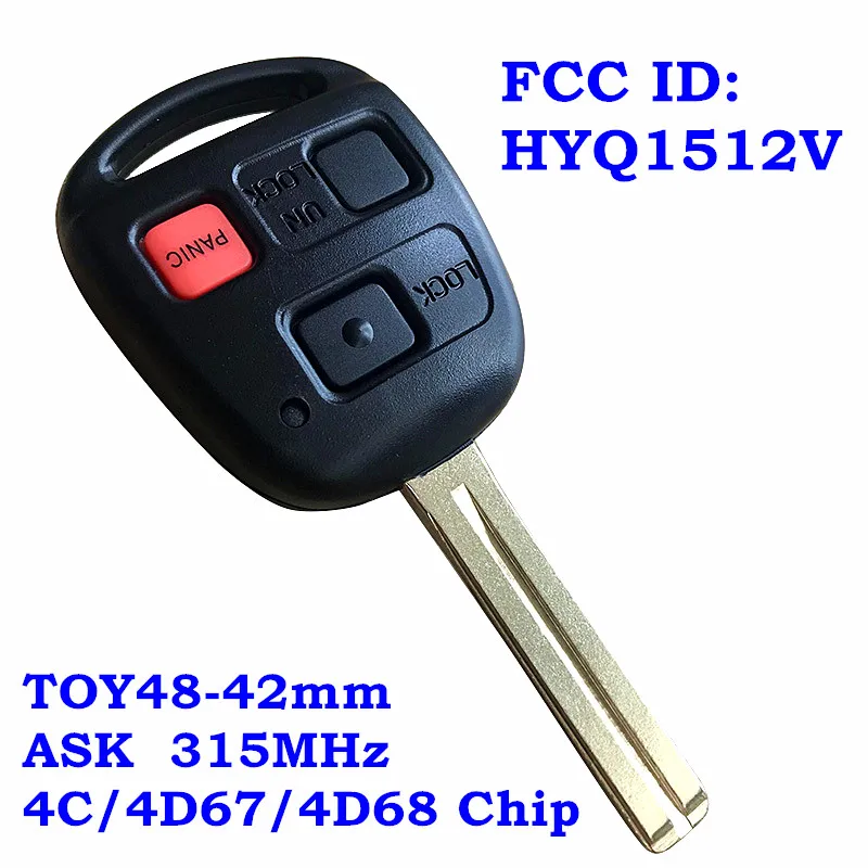 Новые 3 кнопки дистанционный ключ брелок для HYQ1512V 4D67/4D68/4C чип 315 МГц для Lexus GX470 LX470 2003-2008