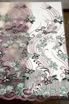 

FolaSade Latest African Beaded 3D Butterfly And Flowers Tulle Lace Fabric High Quality Nigerian Embroidery French Lace TZ723