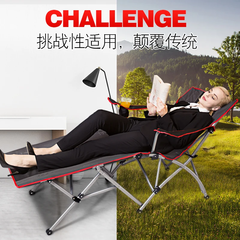 A1Metal Chaise Lounge Chair with Armrest& Cup Holder Portable Folding Cot for Home Outdoor Use Strong Oxford Fabric Surface