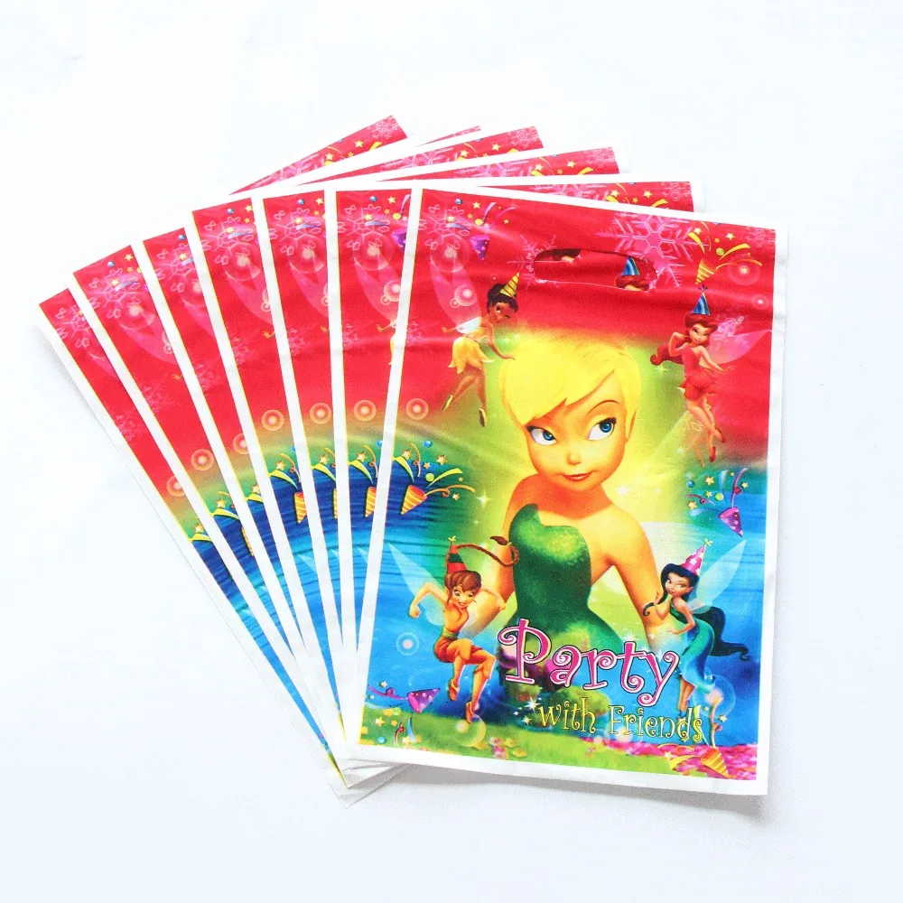 50pcs/lot Party Supplies Gift Bag loot Bag Tinkerbell Sesame Street Cartoon Theme Party Festival&event Birthday Decoration Favor