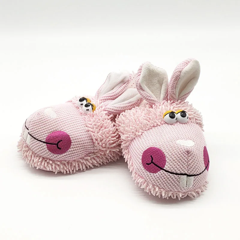 Розовые Тапочки с кроличьим мехом обувь для дома зимние тапочки мужчин и женщин