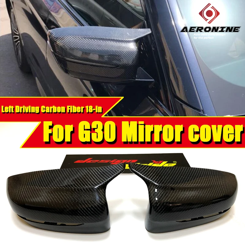 

1:1 Replacement G30 Mirror Cover Left Driving Carbon Black Fits For BMW 5 series G30 520i 530i 535iGT 540i Side Mirror Wing 18-