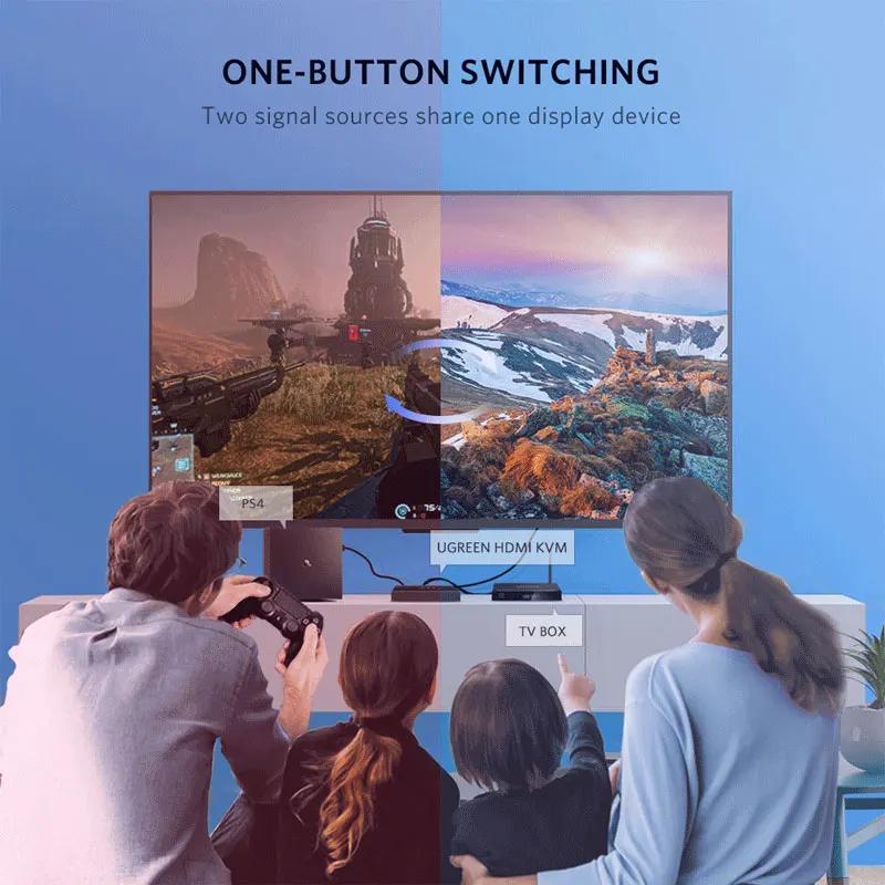 Najtaniej Ugreen HDMI przełącznik KVM 2 Port 4K przełącznik USB KVM VGA przejsciówka Box do udostępniania drukarki klawiatura mysz przełącznik KVM HDMI CGA