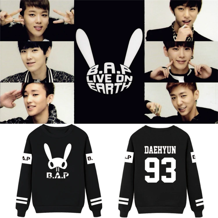 

Fashion kpop b. a. p same concert matrix printing hoodies k-pop bap women fall winter men leisure or neck sweatshirts