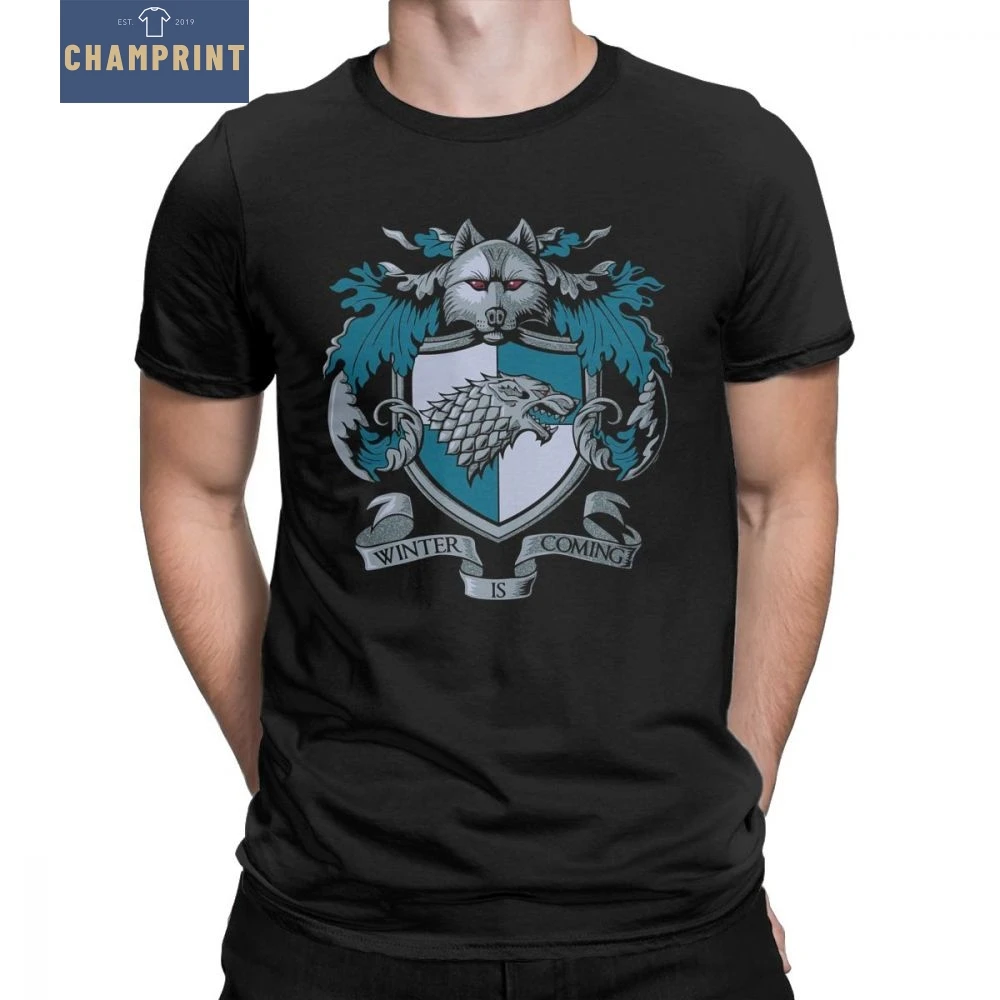 

House Stark T-Shirts Sigil Winter Is Coming Game Of Thrones T Shirt Man Travel Tops Humor O Neck 100% Cotton Tees