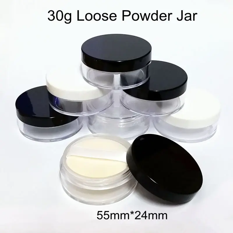 24 шт./лот 30 г пустые Loose Powder банку с сито Puff 30 мл пластиковые компактная пудра косметичку инструменты контейнеры горшок путешествия бутылки