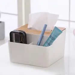 GOONBQ 1 шт. коробка для салфеток пластик + бамбуковый домашний тканевый контейнер полотенце салфетка держатель Чехол Настольный ящик для