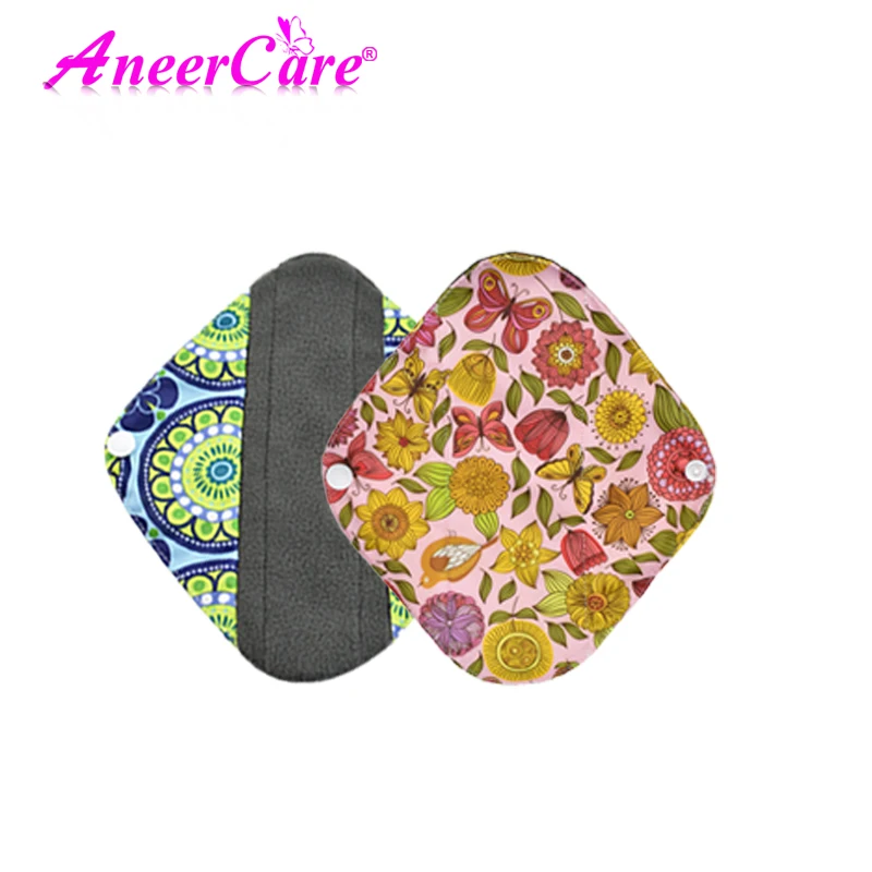 

Washable reusable menstrual pads organic bamboo sanitary pads for women's cloth pads feminine hygiene washable cotton pad