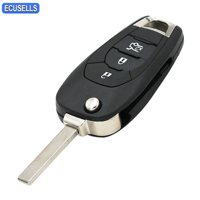 

New Replacement 3 Button Folding Flip Remote Car Key Shell Case Housing for Chevrolet Cruze Aveo 2014 2015 2016 2017 Uncut Blade