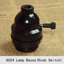 GU24 бакелитовый держатель лампы ретро ручка переключатель включения/выключения лампы гнездо Винтаж подвесной светильник Цоколи Самостоятельная Блокировка 2 шт./лот