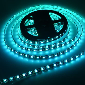 

5M Black PCB 5050 RGB led strip light 12V 300leds Flexible Strip String waterproof led Ribbon Tape Lamp Home Decoration Light