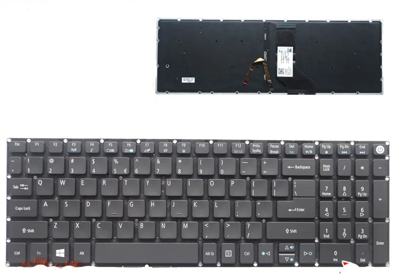 Цвет Клавиатура для ноутбука ACER Aspire 5 A517 A517-51-5832 A515 A515-51 A515-51G ноутбук черная клавиатура с раскладкой стандарта США с подсветкой