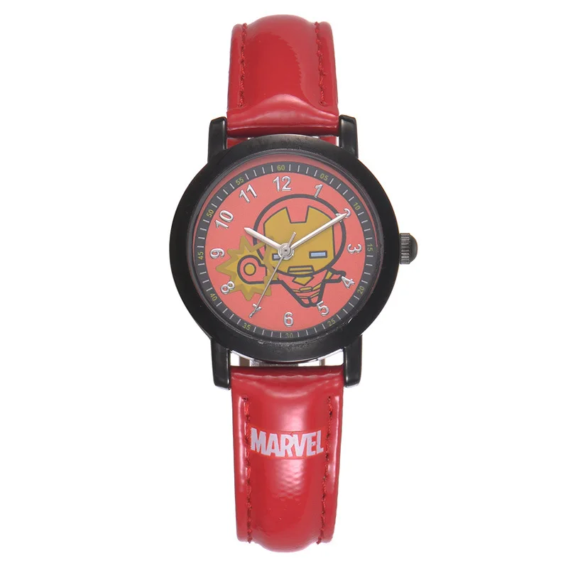 

Disney brand boy wristwatches Marvel Cartoon quartz waterproof clocks Citizen movement children boys watches genuine leather