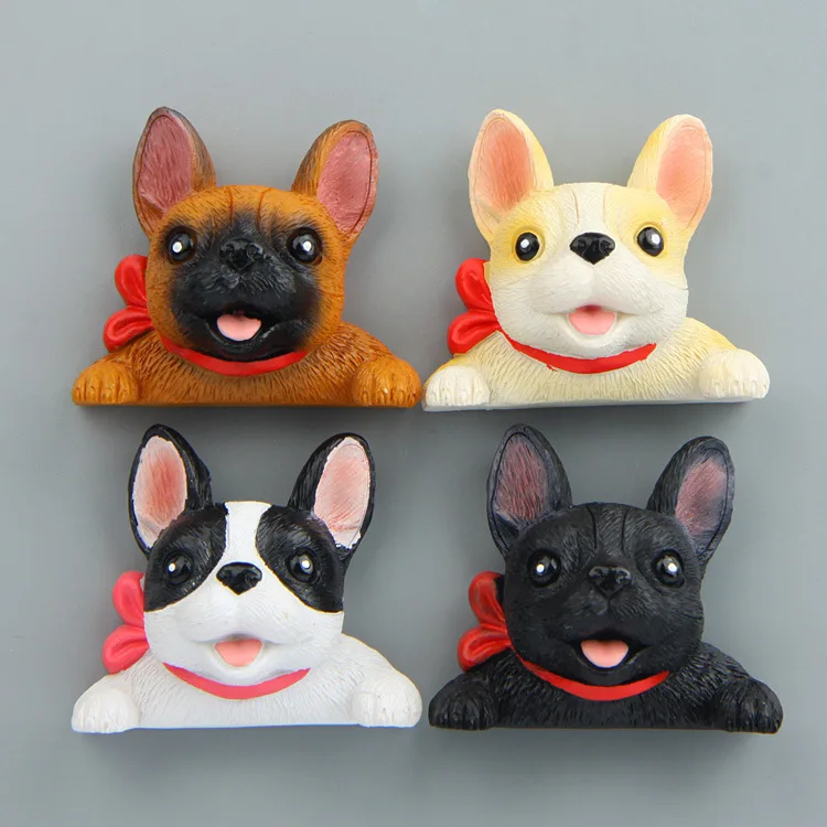 

Cute Tie French Bulldog 3D Action Figure Magnet Cartoon Pattern Fridge Magnet Stickers Children Educational Toy Birthday Gift
