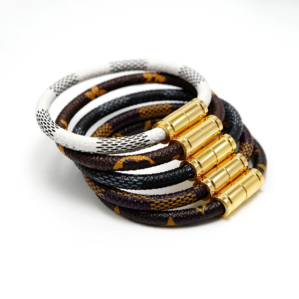 

Fashion Leather Bangles Bracelets Stainless Steel Magnetic Bracelet Men Jewelry Vintage Charms Bracelet Homme Female Jewelry