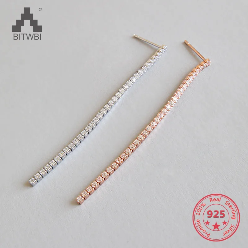 

Wholesale Fashion Authentic 925 Sterling Silver Shooting Stars Zircon Earrings long Tassel Jewelry For Women
